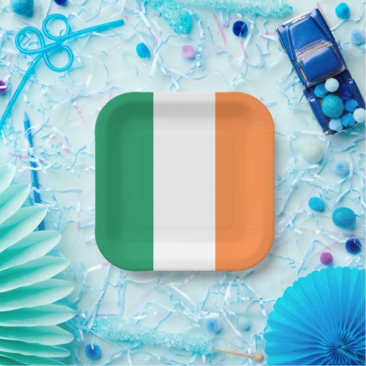 Assiettes En Carton Irlande National Flag, standard irlandais, bannièr (Fête)