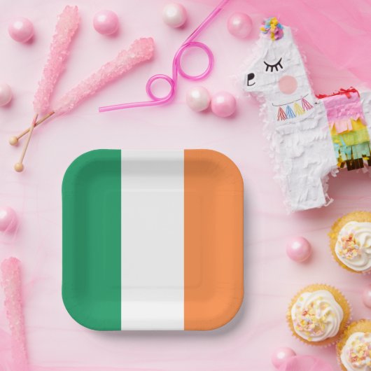 Assiettes En Carton Irlande National Flag, standard irlandais, bannièr (Fête)