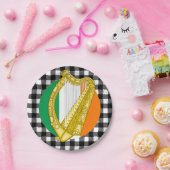 Assiettes En Carton Irlande Plaque, Harpe, Plaid de buffle et drapeau (Fête)