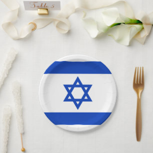 Assiettes En Carton Israël drapeau bleu blanc motif moderne patriotiqu