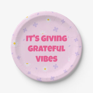Assiettes En Carton It’s Giving Grateful Vibes Pink & Lavender Plates