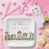 Assiettes En Carton It Takes a Village Baby Shower Plates (Fête)