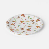 Assiettes En Carton Italian Food Pizza Pasta Tiramisu Pattern (Angle)