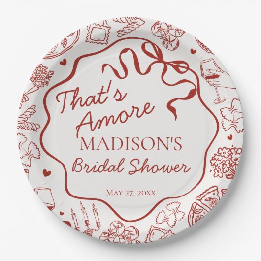 Assiettes En Carton Italian Pasta Thats Amore Bridal Shower (Devant)