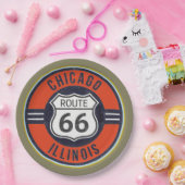 Assiettes En Carton ITINÉRAIRE 66 CHICAGO - plaques à papier (Fête)