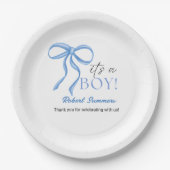 Assiettes En Carton It's a Boy Blue Ribbon (Devant)