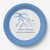 Assiettes En Carton It's a Boy Blue Ribbon (Devant)