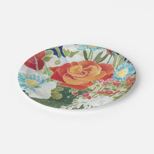 Assiettes En Carton IV floral de minuit