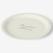 Assiettes En Carton Ivory Color Simple Bridal Shower (Angle)