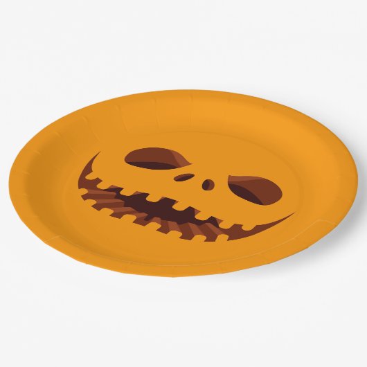 Assiettes En Carton Jack o' Lantern Halloween Party (Angle)