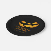 Assiettes En Carton Jack-O-Lantern Mangez Boire et soyez effrayants (Angle)
