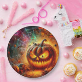 Assiettes En Carton Jack-o-lanterne déplaisant et araignées (Fête)