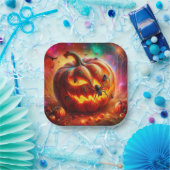 Assiettes En Carton Jack-o-lanterne déplaisant et araignées (Fête)