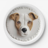 Assiettes En Carton Jack Russell Chien 3D inspiré (Devant)