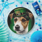Assiettes En Carton Jack Russell Chien en robe de fête St. Patrick (Fête)