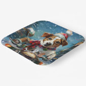 Assiettes En Carton Jack Russell Chien équitation Moto Noël (Angulaire)