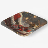 Assiettes En Carton Jack Russell Chien Festive de Noël (Angulaire)