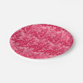 Assiettes En Carton Jacobean Flower Damask, Fuchsia et rose clair (Angle)
