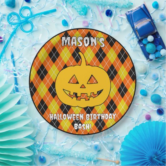 Assiettes En Carton Jacquard Halloween Jack-o'-lantern (Fête)