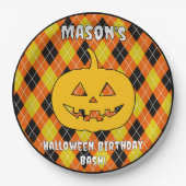 Assiettes En Carton Jacquard Halloween Jack-o'-lantern (Devant)