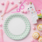 Assiettes En Carton Jacquard vert (Fête)