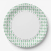Assiettes En Carton Jacquard vert (Devant)