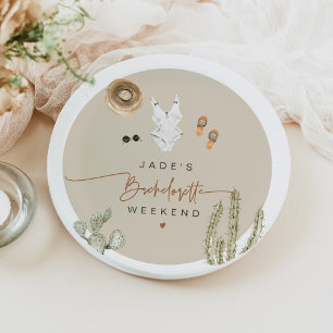 Assiettes En Carton JADE Boho Desert Cactus Scottsdale Avant le Voile