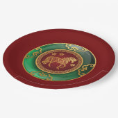 Assiettes En Carton Jade Nouvel An chinois du cheval (Angle)