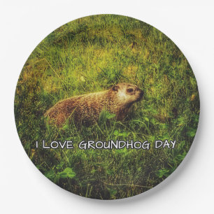 Assiettes En Carton J'adore Groundhog Day plaques