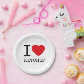 ASSIETTES EN CARTON J'ADORE KETCHUP (Fête)