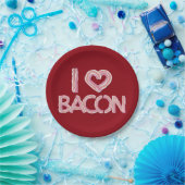 Assiettes En Carton J'adore le Bacon (Fête)
