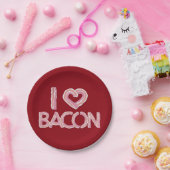 Assiettes En Carton J'adore le Bacon (Fête)