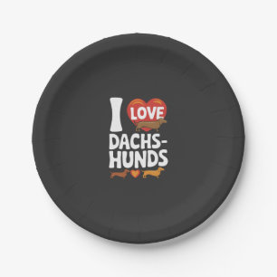 Assiettes En Carton J'adore les dachshunds, un design touchant pour le