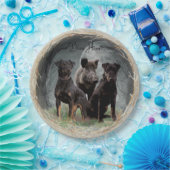 Assiettes En Carton Jagdterrier, coeur courageux (Fête)