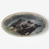 Assiettes En Carton Jagdterrier, coeur courageux (Angle)