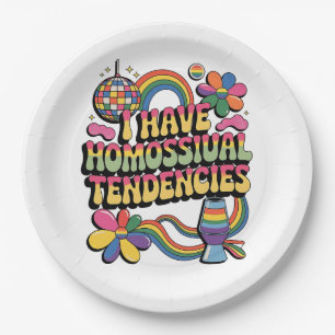 Assiettes En Carton J'ai des tendances homosexuelles Mois de la fierté