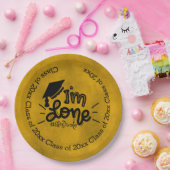 Assiettes En Carton J'ai fini - Jaune (Fête)