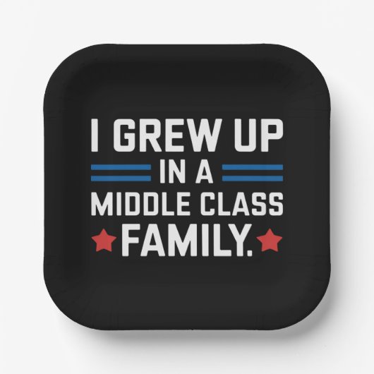 Assiettes En Carton J'Ai Grandi Dans Une Famille De Classe Moyenne Kam (Recto)