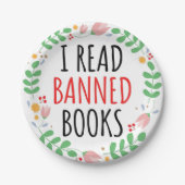 Assiettes En Carton J'Ai Lu Des Livres Interdits Drôle Citation (Devant)