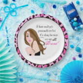 Assiettes En Carton "J'ai plusieurs personnalités, mais ça va..." (Fête)