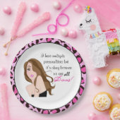 Assiettes En Carton "J'ai plusieurs personnalités, mais ça va..." (Fête)