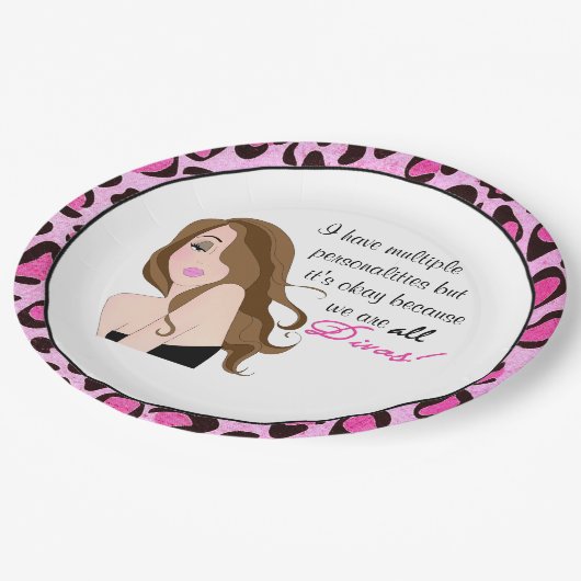 Assiettes En Carton "J'ai plusieurs personnalités, mais ça va..." (Angle)