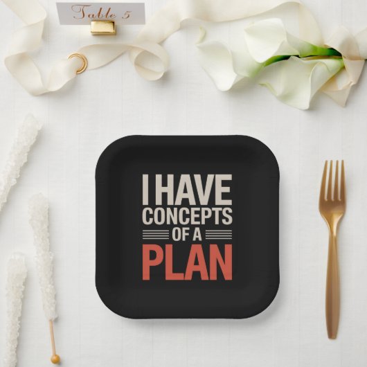 Assiettes En Carton J'ai une conception d'un plan (Mariage)