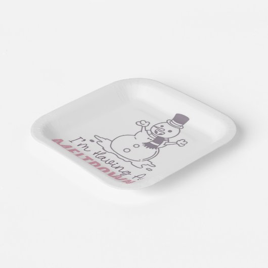 Assiettes En Carton J'ai une fonte - Drôle Snowman Design (Angulaire)