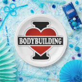 Assiettes En Carton J'aime Bodybuilding (Fête)
