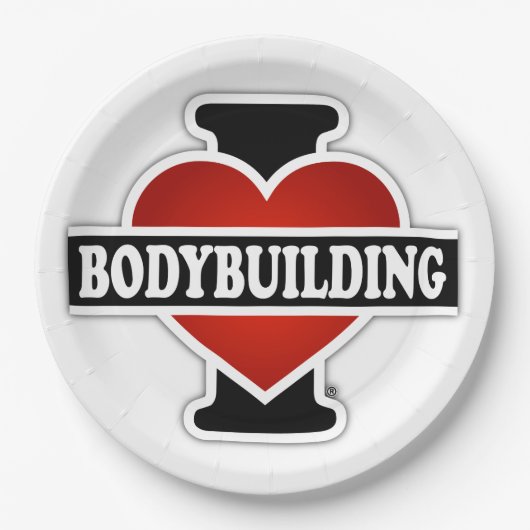 Assiettes En Carton J'aime Bodybuilding (Devant)