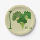 Assiettes En Carton J'aime Brocoli (Devant)