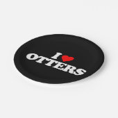 ASSIETTES EN CARTON J'AIME DES LOUTRES (Angle)