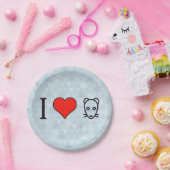 Assiettes En Carton J'aime des rats (Fête)