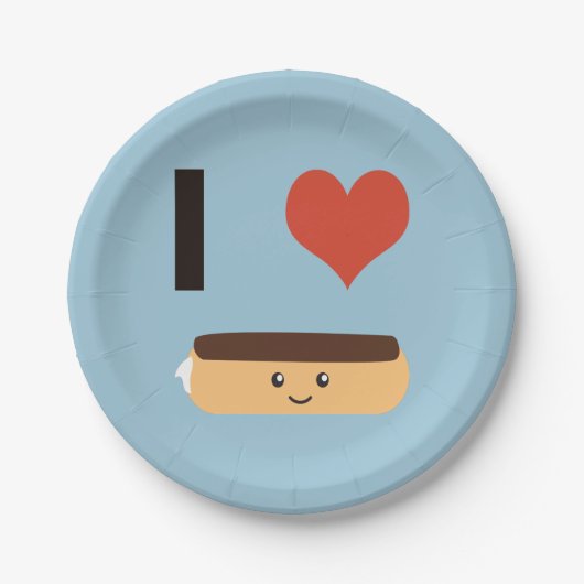 Assiettes En Carton J'aime Eclair (Devant)